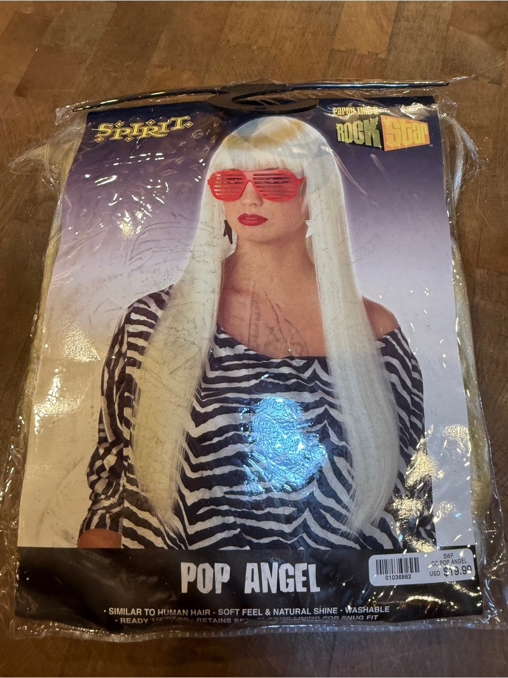 Spirit Pop Angel Wave Long White Hair Wig Halloween costume wig, with bangs